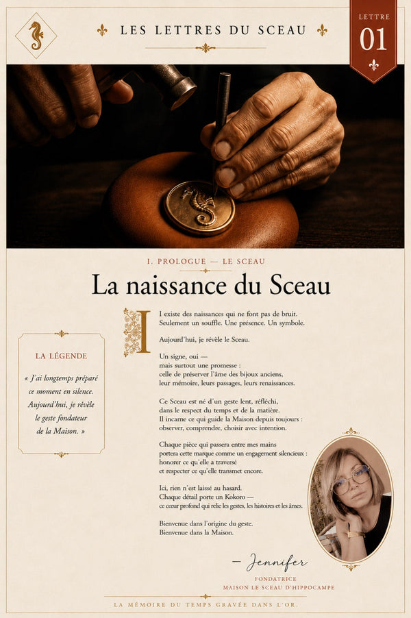 Les Lettres du Sceau — première lettre éditoriale consacrée à la naissance du Sceau et à la mémoire des bijoux anciens.